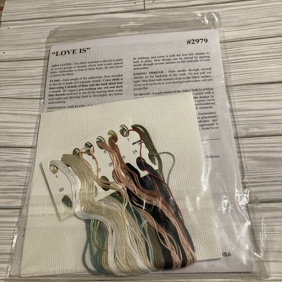 NEW Design Works #2979 "Love Is" Books Romantic Saying Cross Stitch Kit - Picture 3 of 3